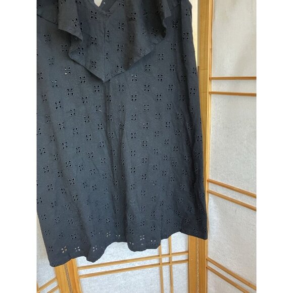 ASOS Design Black Eyelet Dress, NWoT, VNeck, Sz6 Tall, Beach, Boho - Picture 4 of 10